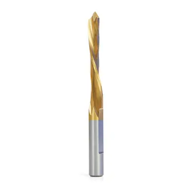 Amana HSS1705TIN TiN Coated Single Flute 1/2 D x 2-1/2 CH x 1/2 Shank x 5-1/2" HSS Down-Cut Door Bit