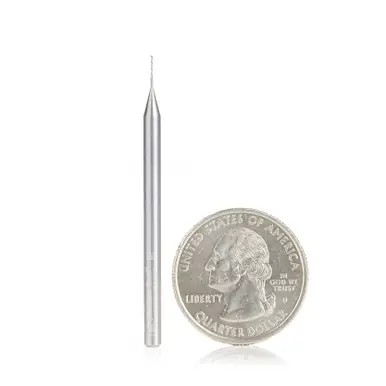 Amana 46402 Spiral Plunge 1/64 Dia x 1/8 Cut Height x 1/8 Shank x 2" 2 Flute Down-Cut Router Bit