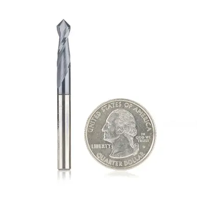 Amana 51651 CNC 90 Deg‘V‘ Spiral w/ AlTiN Coating for Steel & Stainless Steel 3/16 D x 5/8 CH x 3/16