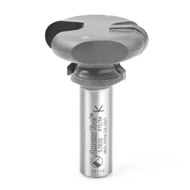 Amana 53808 Carbide Tipped Finger Grip 5/64 R x 1-31/64 D x 53/64 CH x 1/2" Shank Router Bit