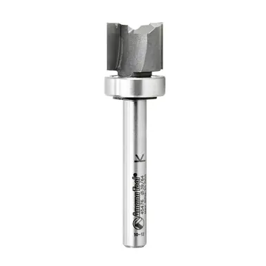 Amana 45476 Carbide Tipped Flush Trim Plunge Template .615 D x 1/2 CH x 1/4" Shank w/ Upper Ball