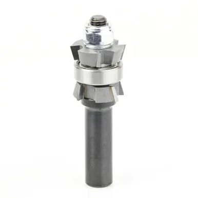 Amana 47414 Carbide Tipped Double Bevel Trim Cutter Assembly 15 Deg x 1" D x 1/4 CH x 1/2 Shank w/