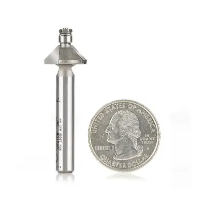 Amana MR0108 Miniature 45 Degree Chamfer w/ 3/16 D Ball Bearing x 9/16 D x 1/4 CH x 1/4" Shank