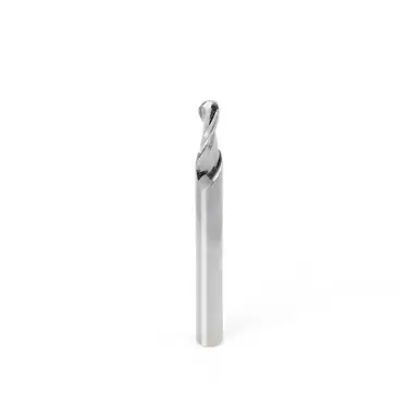 Amana 46424 Solid Sub Micrograin Carbide Up-Cut Spiral Ball Nose 3/32 R x 3/16 D x 1/2 CH x 1/4