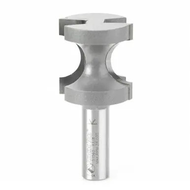 Amana 51560 Carbide Tipped Bullnose 3/8 R x 1-1/4 D x 1-5/16 CH x 1/2" Shank Router Bit