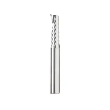 Amana 57325 Metric Spiral O-Single Flute, Plastic Cutting 8 D x 25 CH x 8 Shank x 64mm Long Up-Cut