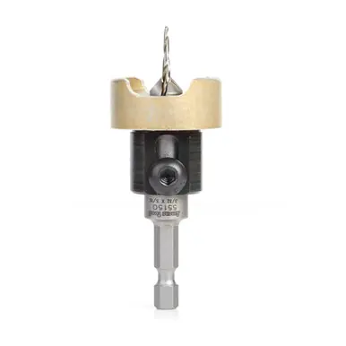 Amana 55150 Carbide Tipped 82 Degree Countersink w/ Tapered Drill and Adjustable Depth Stop w/