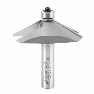 Amana 49416 Carbide Tipped Chamfer 60 Degree x 2-1/2 D x 11/16 CH x 1/2" Shank w/ Lower Ball Bearing