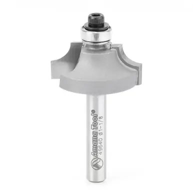 Amana 49640 Carbide Tipped Wainscot Wall Panel Bead Stile Cutter 1-1/8 D x 3/8 CH x 1/4 R x 1/4"