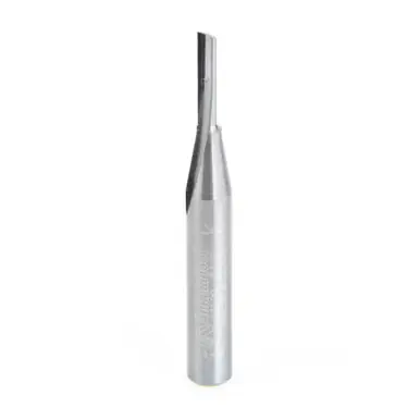 Amana 43500 Single O-Flute, Plastic Cutting 1/8 D x 1/2 CH x 1/4 Shank x 2" Router Bit