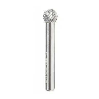 Amana BURS-154 Ball Shape Head 3/8 D x 5/16 CH x 1/4 Shank x 2-1/8" Double Cut SD Burr Bit