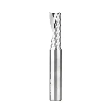 Amana 51644 Spiral O-Single Flute, Plastic Cutting 1/2 D x 1-3/8 CH x 1/2 Shank x 3-1/2" Up-Cut CNC