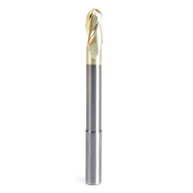 Amana 46491 Extra Long CNC 2D/3D Carving Tapered Ball Nose 0.10 Deg Angle x 3/8 Dia x 3/16 Radius x