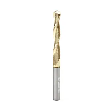 Amana 46294 CNC 2D/3D Carving 0.10 Deg Straight Angle Ball Nose x 1/4 D x 1/8 R x 1-1/2 CH x 1/4