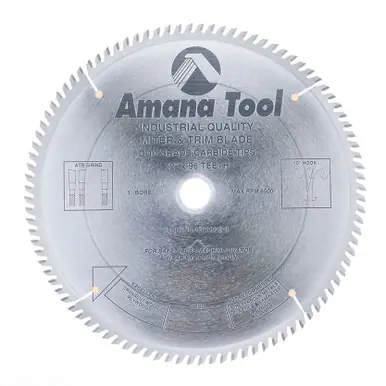 Amana 612960 Carbide Tipped Trim 12" D x 96T ATB, 10 Deg, 1" Bore, Circular Saw Blade
