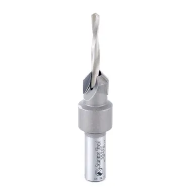 Amana 55202 Carbide Tipped Countersink 6 Screw 3/8 D x 1/8 Drill D x 5/16 Round Shank