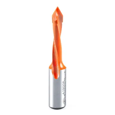 Amana 413006 Carbide Tipped Through-Hole Boring Bit L/H 6mm D x 58mm Long x 10mm Shank