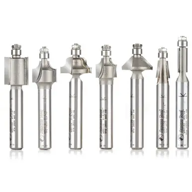 Amana AMS-610 7-Pc Miniature Router Bit Pack w/ 1/4" Shanks