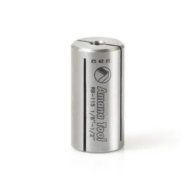 Amana RB-115 High Precision Steel Router Collet Reducer 1/2 Overall D x 1/8 Inner D x 1"