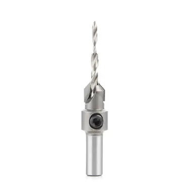 Amana 55120 Carbide Tipped Countersink w/ Slow Spiral Stepped Drill 25/64 D x 9/64 Drill D x 5/16