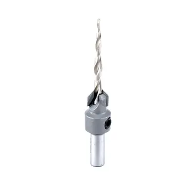 Amana 55608 Carbide Tipped Countersink Taper 8 Screw 7/16 D x 11/64 Drill D x 5/16 Round Shank