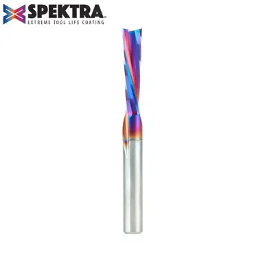 Amana 46348-K CNC Spektra Spiral Plunge for Solid Wood 1/4 D x 1 CH x 1/4 Shank x 2-1/2" Down-Cut