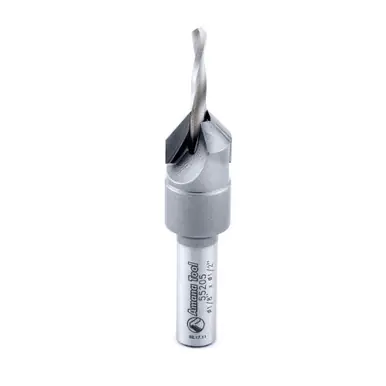 Amana 55205 Carbide Tipped Countersink 6 Screw 1/2 D x 1/8 Drill D x 5/16 Round Shank