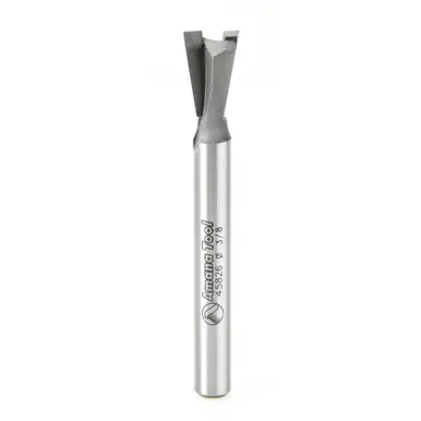 Amana 45826 Carbide Tipped Dovetail 8 Deg x 3/8 D x .532 CH x 1/4" Shank Router Bit