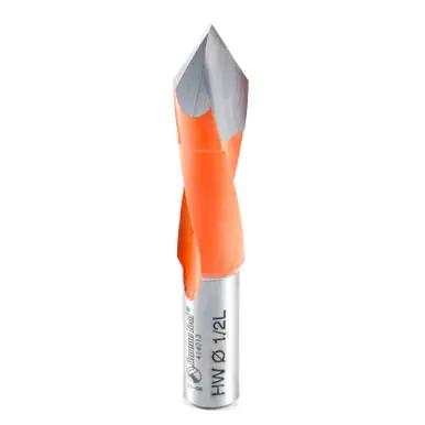 Amana 414013 Carbide Tipped Through-Hole Boring Bit L/H 1/2 D x 70mm Long x 10mm Shank