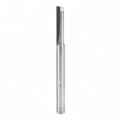 Amana 43724 Single Flute Straight Plunge High Production 1/4 D x 1" CH x 1/4 Shank x 3" Router Bit