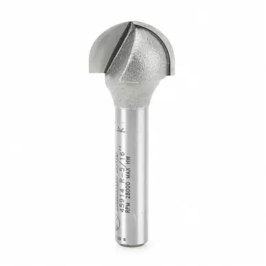 Amana 45914 Carbide Tipped Core Box 5/16 R x 5/8 D x 7/16 CH x 1/4" Shank Router Bit