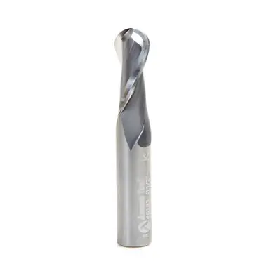 Amana 46383 Up-Cut Spiral Ball Nose 1/4 R x 1/2 D x 1-1/8 CH x 1/2 Shank x 3" x 2 Flute Router Bit