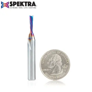 Amana 46341-K CNC Spektra Spiral Plunge for Solid Wood 1/8 D x 1/2 CH x 1/4 Shank x 2" Down-Cut