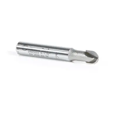 Amana MRB0604 Carbide Tipped Miniature Core Box 1/8 R x 1/4 D x 7/32 CH x 1/4" Shank Router Bit