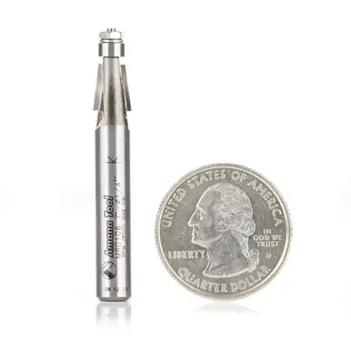 Amana MR0106 Miniature 7 Degree Chamfer w/ 3/16 D Ball Bearing x 1/4 D x 3/8 CH x 1/4" Shank Carbide