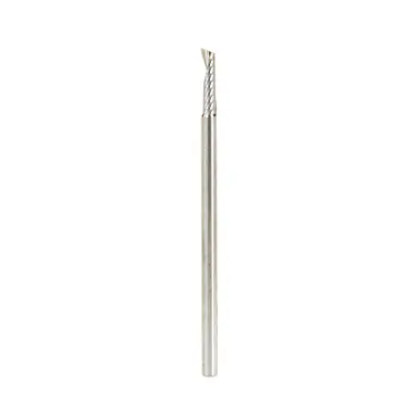 Amana 51491 Metric Spiral O-Single Flute, Plastic Cutting 3 D x 12 CH x 3 Shank x 64mm Long Up-Cut