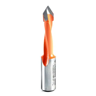Amana 413070 Carbide Tipped Through-Hole Boring Bit L/H 7mm D x 58mm Long x 10mm Shank