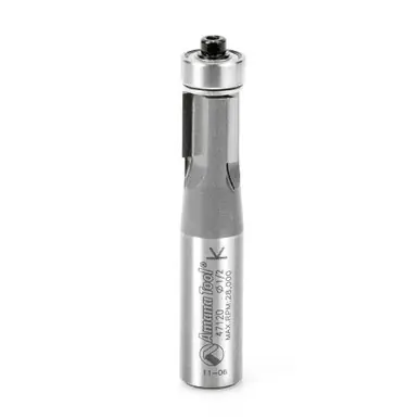 Amana 47120 Carbide Tipped Flush Trim 1/2 D x 1/2 CH x 1/2" Shank w/ Lower Ball Bearing 3-Flute