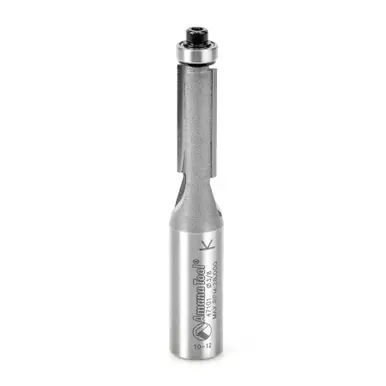Amana 47101 Carbide Tipped Flush Trim 3/8 D x 1 CH x 1/2 Shank x 3-1/8" Router Bit w/ Lower Ball