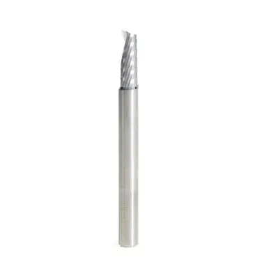 Amana 51374 Spiral O-Single Flute, Aluminum Cutting 3/16 D x 1/2 CH x 3/16 Shank x 2" Up-Cut Router