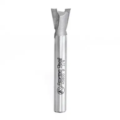 Amana 45800 Carbide Tipped Dovetail 9 Deg x 3/8 D x 3/8 CH x 1/4" Shank Router Bit for Omnijig &