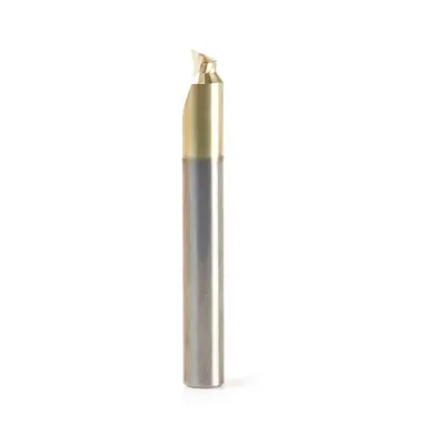 Amana 51625 Aluminum Chamfer Edge 3/16 D x 3/32 CH x 1/4 Shank x 2" x Single Flute ZrN Coated Up-Cut