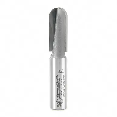 Amana 45932 Carbide Tipped Core Box 1/4 R x 1/2 D x 1-1/4 CH x 1/2" Shank Extra Deep Router Bit