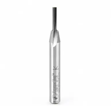 Amana 43813 Seal/Straight 1/8 D x 1/2 CH x 1/4" Shank x 1-Flute Router Bit