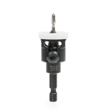 Amana 55294 Carbide Tipped Countersink w/Adjustable Low Friction Depth-Stop 3/8 D x 49 Deg x 1/4
