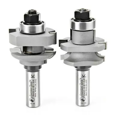 Amana 55420 Carbide Tipped 2-Piece Concave Stile and Rail 1-5/8 D x 1-1/16 CH x 1/4 R x 1/2" Shank
