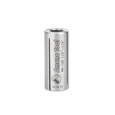 Amana RB-128 High Precision Steel Router Collet Reducer 1/2 Overall D x 1/4 Inner D x 1-3/16"