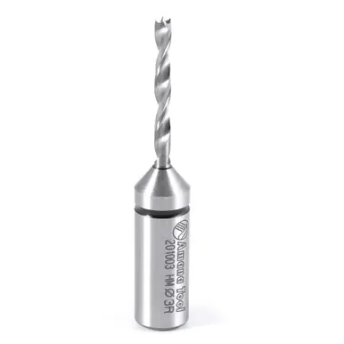 Amana 201003 Brad Point Boring Bit R/H 3mm D x 57mm Long x 10mm Shank