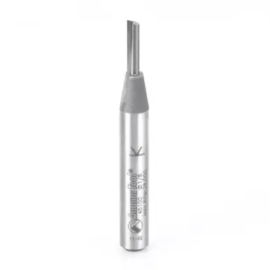Amana 45100 Carbide Tipped Straight Plunge Single Flute High Production 1/8 D x 7/16 CH x 1/4" Shank