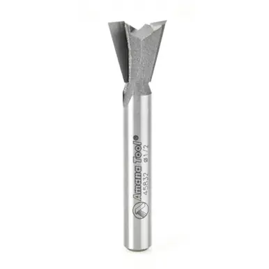 Amana 45832 Carbide Tipped Dovetail 14 Deg x 1/2 D x 1/2 CH x 1/4" Shank Router Bit for Omnijig &